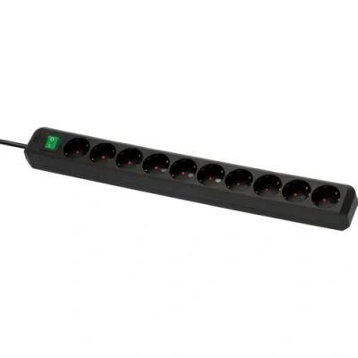 Imagen de Brennenstuhl Eco Line regleta de Enchufes con 10 tomas corriente (interruptor, protección infantil), Negro, 3 m