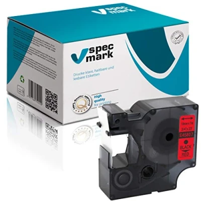 Imagen de specmark compatible para DYMO D1 45807 cinta de escritura 19 mm x 7 m negro sobre rojo (S0720870) con impresoras LM Label Manager LP Point LW Writer DUO