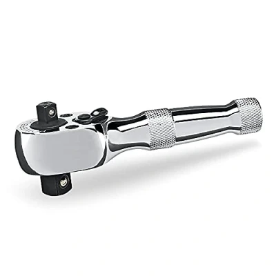 Imagen de Powerbuilt Stubby 640931, trinquete de doble cabeza, accionamiento 1/4 pulgadas y 3/8 pulgadas, interruptor reversible, 72 dientes, pequeño espacio reducido