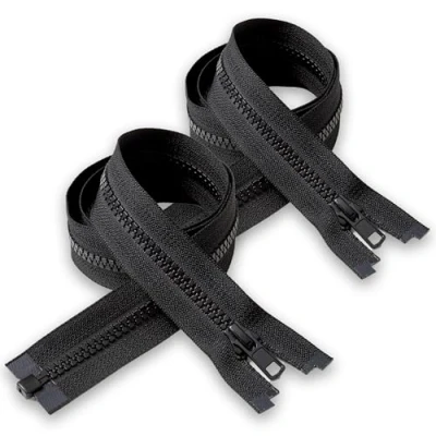 Imagen de IPEA Cremallera Negra 65 cm Color Negro 2 Unidades Tamaño de Cadena #5 Cremalleras Divisibles para Deslumbramiento Costura Chaquetas Ancho 30 mm