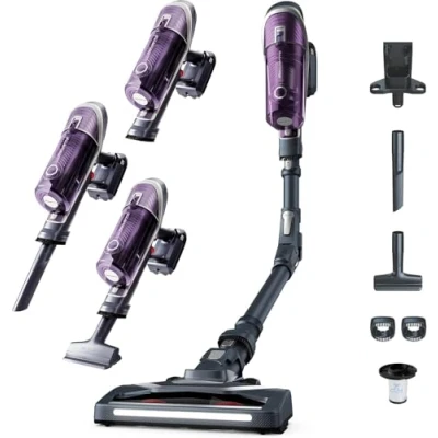 Imagen de Rowenta XForce Flex 8.60 Allergy Care RH9638 Aspiradora escoba sin cable con gran potencia, batería extraíble de 22 V hasta 35 minutos autonomía, tubo flexible y sistema led en el cabezal