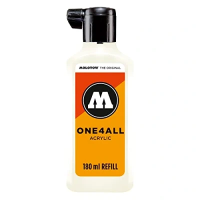Imagen de Molotow ONE4ALL Recambio para rotuladores permanentes (acrílico, color 229, 180 ml), blanco natural
