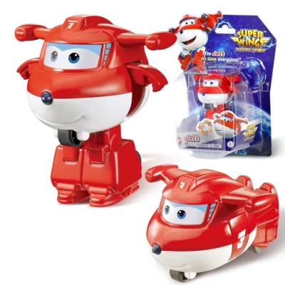 Imagen de Super Wings Juguetes Transformers Jett, Figura de acción 2 en 1, Juguete Robot avión 5 cm, transformable, Adecuado para niños y niñas a Partir 3 años
