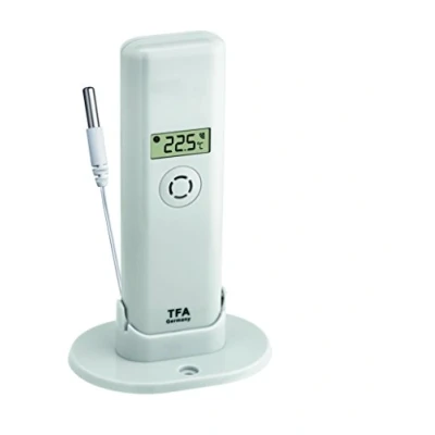 Imagen de TFA Dostmann WeatherHub 30.3313.02 Transmisor de Temperatura con Sensor Cable Impermeable para Control Temperatura, Color Blanco