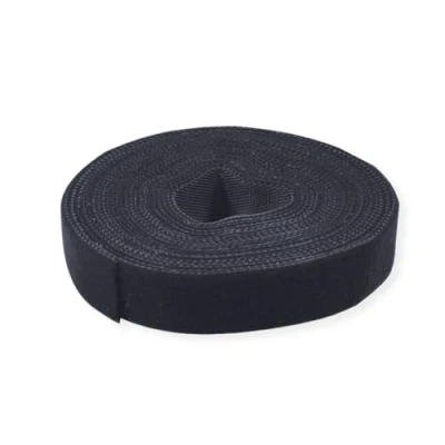 Imagen de VALUE Cinta de Gancho y Bucle en Rollo, 10 mm, Negra, 25 m