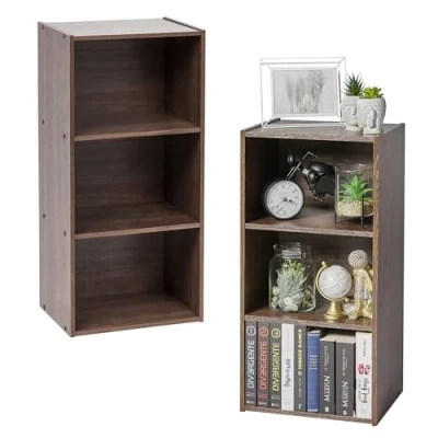 Imagen de Iris Ohyama, Estante de almacenamiento, Lote 2 muebles Biblioteca, Diseño, Desmontables, Modulable, Oficina, Dormitorio, Salón CX 3 Marrón