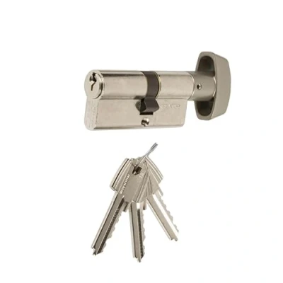 Imagen de Tesa Assa Abloy, 520B3535N, Cilindro Estándar, TE5, Leva Corta, Llave Botón, Niquelado, 35 x mm