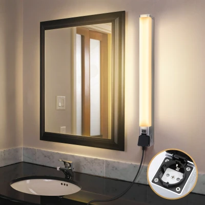 Imagen de Aigostar Lámpara LED de Espejo con toma corriente 66.5cm 15W 1350LM Baño 4000K Luz natural Pared IP44 230V Blanco Apliques