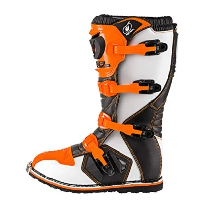 Imagen de O&#039;Neal Botas de Motocross Motocicleta Enduro Suela antideslizante para un máximo agarre, zona del talón ergonómica, forro perforado Bota RMX EU Adulto Negro Naranja Talla 48