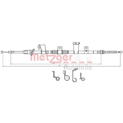 Imagen de METZGER 17.2301 Cable de Freno Mano Atrás derecha 1783/1608 COFLE MITSUBISHI: ASX SUV