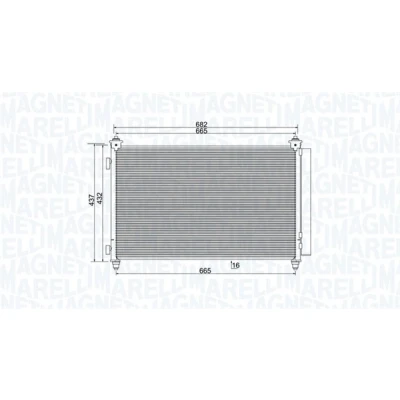 Imagen de MAGNETI MARELLI 350203991000 Condensador con secador 682x406,6x16 406,6 682 16