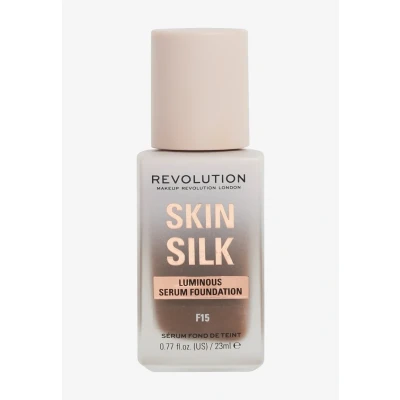 Imagen de Makeup Revolution, Skin Silk Serum Foundation, Light to Medium Coverage, Contains Hyaluronic Acid, F15, 23ml