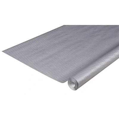 Imagen de Pro Nappe Ref 800652I 16 x Mantel desechable en Papel Gofrado único, estético y Profundo Rollo 6 M de Largo 1,20 Ancho Color Plata Metalizado Fabricado Francia