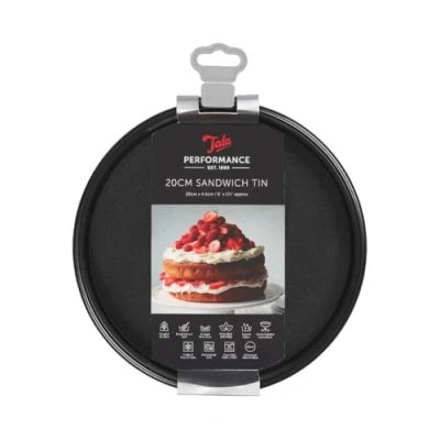 Imagen de Tala Performance Molde redondo para sándwich de base suelta, acero al carbono calibre profesional con revestimiento antiadherente Eclipse, 20 cm / 8 pulgadas; ideal pasteles, esponjas y pasteles escalonados