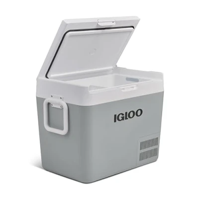 Imagen de IGLOO ICF40 nevera con compresor una capacidad de 38 litros, 12/24 V y 230 V, mini refrigerador para coche, camión, barco, caravana toma corriente.