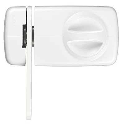 Imagen de Abus 532764 7030 W Cerrojo extra para puerta con estribo de bloqueo, color blanco