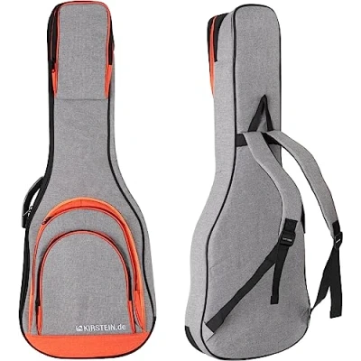 Imagen de Kirstein EGBK 1122OG Bolsa guitarra eléctrica Funda transporte impermeable acolchada para guitarras eléctricas Soporte cuello ajustable Bolsillo exterior e Juego mochilas con correas acolchadas