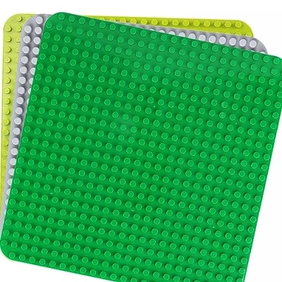 Imagen de 3 Piezas Placa Base de Bloque Clásica Grande 38 x 38cm Compatible con Todas Las Grandes Marcas para el Juego Creativo,Duplo Construcción,Juguetes Educativos (Verde,Verde Claro, Gris)