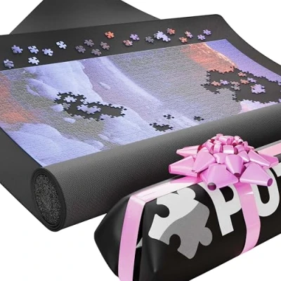 Imagen de Tapete para Puzzles Puzzlup hasta 3000 Piezas 95 x 150 cm Alfombra Rollo Premium de 500, 1000 y 1500 Enrollable en Segundos con Envoltura Regalo Ecológica