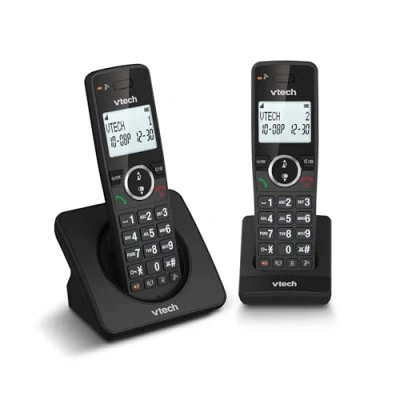 Imagen de VTech ES2001 Duo Teléfono inalámbrico DECT con 2 teléfonos, Bloqueador de Llamadas, Amplificador Volumen, identificación Llamadas/Llamada en Espera,18 Horas autonomía,Pantalla y Teclado