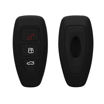 Imagen de kwmobile Funda Compatible con Ford Llave de Coche Keyless Go 3 Botones Carcasa Protectora Silicona para Case en Negro