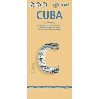 Imagen de Cuba, mapa de carreteras plastificado. Escala 1:1.000.000. Borch.: Einzelkarten: Cuba West 1:1 000 000, East La Habana 1:16 ... administrative &amp; time zones (Borch Map)