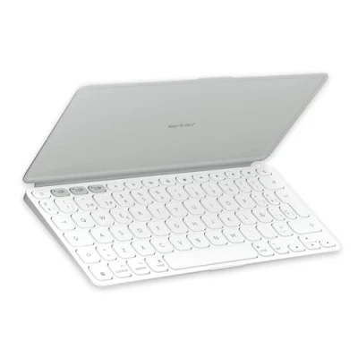 Imagen de Teclado para tablet Logitech Keys to Go 2 iPad, Bluetooth, Accesos directos, Multidispositivo, Smart Actions, iPhone y Macbook, Blanco