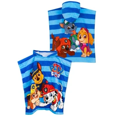 Imagen de Paw Patrol Poncho de Toalla con Capucha para Niños La Patrulla Canina Un Tamaño