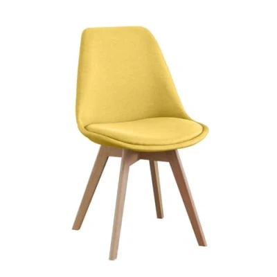 Imagen de SHIITO Modelo Otto Silla de Comedor Estilo Nórdico Tapizada con Tela 41.5 x 43 83 Color Mostaza Diseño Sencillo y Elegante Patas Haya