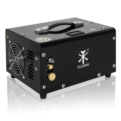 Imagen de TUXING PCP Compresor de Aire, Apagado manual,300Bar Bomba Aire 12V DC/220V AC Casa con Convertidor Corriente y Filtro