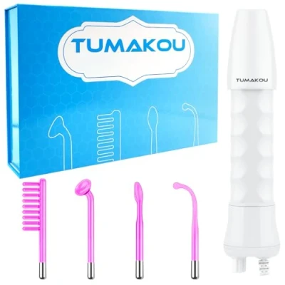Imagen de TUMAKOU Alta Frecuencia Estetica Facial 4 en 1 Dispositivo Portátil de Para El Cuidado la Cara y Piel Masaje con varitas Argón