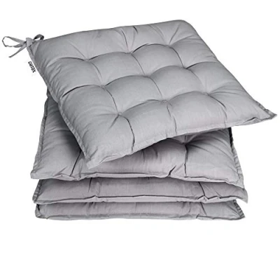 Imagen de Detex 4X Cojines para Sillas Cozy Gris 41x37x5 Almohadones Asiento Viscoelásticas Cojín Exterior Lavable