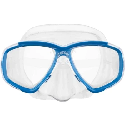 Imagen de Cressi Perla Mask Máscara Vidrio separada para Pesca, Apnea, Snorkel y Buceo,Transparente/Azul, Unisex Adulto