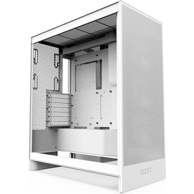 Imagen de NZXT H7 Flow RGB, 2024 Semitorre ATX Flujo de Aire con Ventiladores Admite Inferiores para gráfica, Unidad RGB Marco Simple 360 mm, Blanco