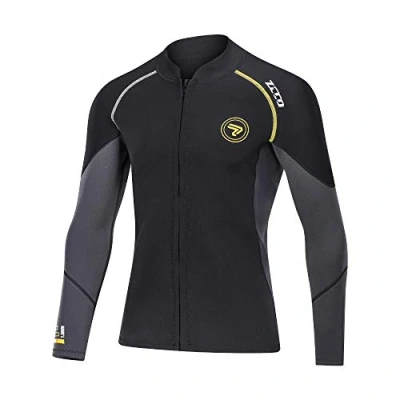 Imagen de Traje de Neopreno 1,5 mm para Hombre, con Cremallera Frontal, Manga Larga, Buceo natación, esnórquel, Buceo, Surf (Negro, 3XL)