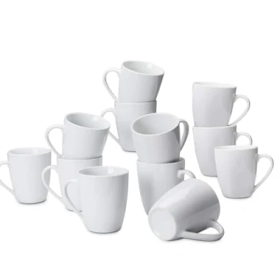 Imagen de Amazon Basics tazas de café porcelana, 12 Unidad, 355 ml, Blanco. (Anteriormente Marca AmazonCommercial)