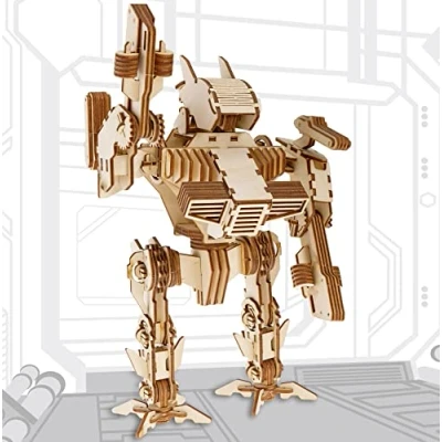 Imagen de qollorette Maquetas para Construir Adultos, Hombre, Niño, Puzzle 3D Madera Modelismo Juguetes DIY Rompecabezas Robot Montar