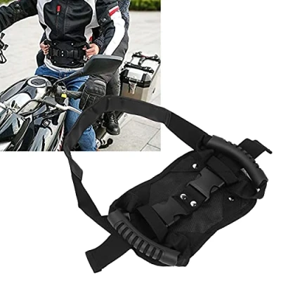 Imagen de BIKING Cinturón de Seguridad para Motocicleta, Negro Motocicleta Manija Correa Asiento Trasero electromóvil Pasajero
