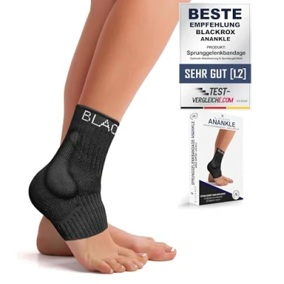 Imagen de BLACKROX Tobillera ANKLE con soporte de silicona, para el tobillo, vendaje deportivo, la mano derecha e izquierda, unisex, protección tobillo