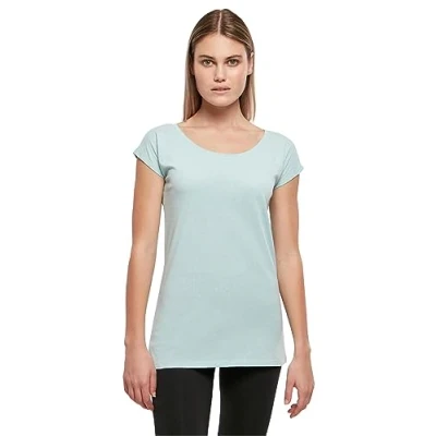 Imagen de Build Your Brand Camiseta de Cuello Ancho para Mujer, Azul (Oceanblue), M