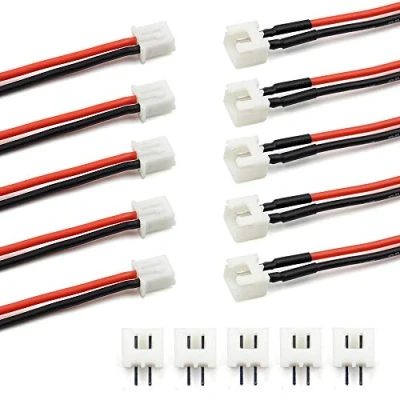 Imagen de 5 pares JST XH 2.54 mm 1S 2 pines enchufe de equilibrio macho y hembra con cables alambre silicona 10 cm para impresora 3D Woodland Just Plug Lights