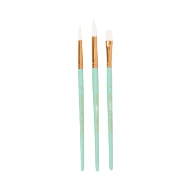 Imagen de Craftelier Set de 3 Pinceles Tamaño L Color Turquesa Ideal para Acuarela y Goauche Pelo Sintético Blanco Mango Madera con Lacado Mate Redondo nº 10 4 Plano 14