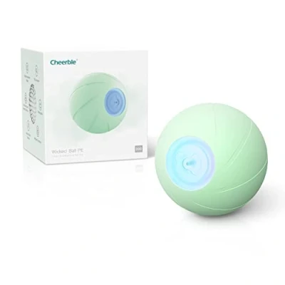 Imagen de Cheerble Wicked Ball PE, 3 Modos de interacción, Juguete Interactivo para Perros, Pelota autorodante con Luces LED, DC Recargable, Divertido Regalo cumpleaños Perros Grandes, Verde