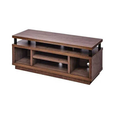 Imagen de Iris Ohyama, Mueble de TV /TV mueble/ con 5 estantes abiertos / hasta 43, Madera maciza, orificios para cables, Oficina, Sala Cabinet Middle OTS 100M Marrón