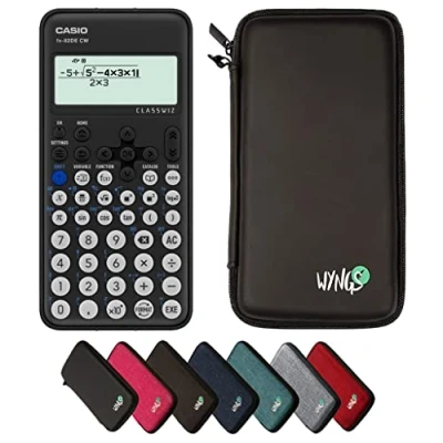 Imagen de CALCUSO Paquete Básico Negro con Calculadora Casio FX 82DE CW ClassWiz (Alemán)