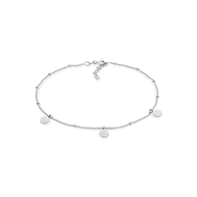 Imagen de Elli Tobillera Fußschmuck de Mujer con Bola martillada en Plata Ley 925