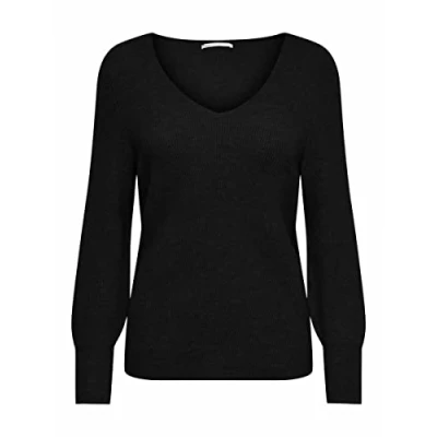 Imagen de ONLY Onlatia L/S Cuello en V Cuff Knt Noos Jersey de Punto, Negro, XXL para Mujer