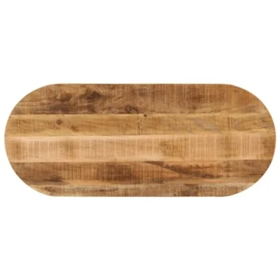 Imagen de vidaXL Tablero de Mesa Ovalado Madera Maciza Mango Rugosa 80x40x2,5 cm, Superficie Mesa, Madera, Centro
