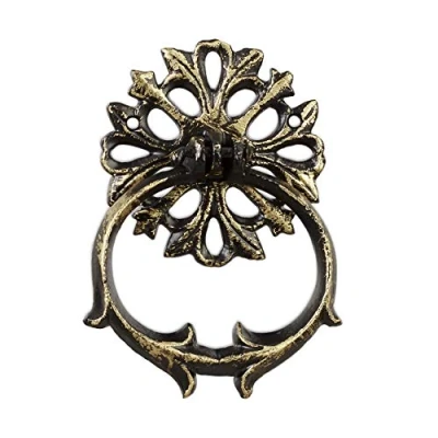Imagen de Relaxdays Llamador Puerta Entrada, Aldaba Antigua, Exterior, Vintage, Hierro Fundido, 1 Ud., 13x9,5x2 cm, Negro Bronce