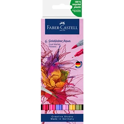 Imagen de Faber Castell 164527 Goldfaber Aqua Dual Markers. Pack 6 Flores